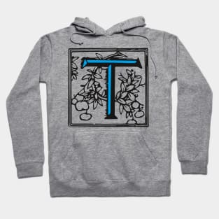 Letter T in black and blue Hoodie